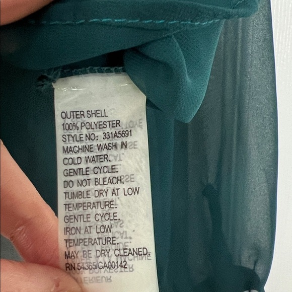 Peter Nygard Deep Teal sheer Blouse - Picture 4 of 5